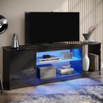Bestier 57" Gloss Black Media Console - Image 3