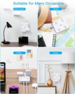 Flat Plug Extension Cord, HANYCONY 5ft Power Strip - Image 3