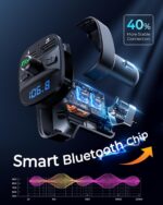 LENCENT FM Transmitter, Bluetooth FM Transmitter Wireless Radio Adapter Car Kit - Image 5