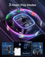 LENCENT FM Transmitter, Bluetooth FM Transmitter Wireless Radio Adapter Car Kit - Image 4
