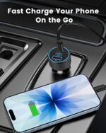 USB C Car Charger, 3-Port 67W Dual USB-C & USB-A Car Power Adapter - Image 3