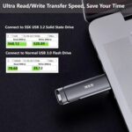 SSK 1TB USB Drive,External SSD Fast 550MB/s 2-in-1 Dual-Drive Type C - Image 3