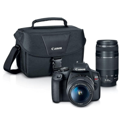 Canon EOS Rebel T7 DSLR Camera|2 Lens Kit with EF18-55mm + EF 75-300mm Lens, Black