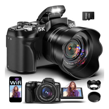 5K Digital Camera - 80MP WiFi Cameras for Photography