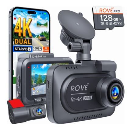 ROVE R2-4K DUAL Dash Cam Front and Rear