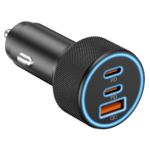 USB C Car Charger, 3-Port 67W Dual USB-C & USB-A Car Power Adapter