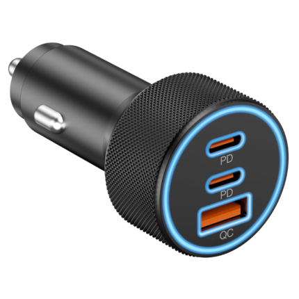 USB C Car Charger, 3-Port 67W Dual USB-C & USB-A Car Power Adapter