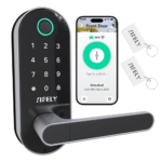 Built-in WiFi Fingerprint Smart Door Lock with Handle & Keypad