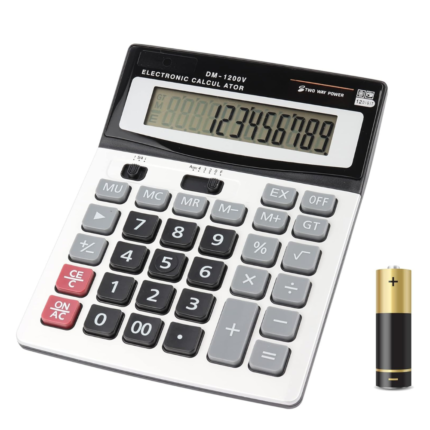 Large Electronic Calculator Counter Solar & Battery Power
