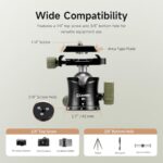 Cayer CH35 Carbon Fiber Travel Tripod with Ball Head, 53.6" - Image 3