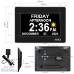 SSYA 7" Digital Calendar Day Clock with Large Display - Image 3