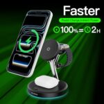 Ouotoo 3 in 1 Mag-Safe Wireless Charger Stand for iPhone Apple Watch AirPods - Image 3