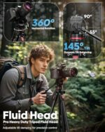 CAMBOFOTO 68" Heavy Duty Video Tripod with Fluid Head - Image 4