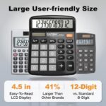 CATIGA 12 Digit Desk Calculator, Desktop Calculators with Large LCD Display & Big Buttons - Image 3
