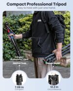 CAMBOFOTO 68" Heavy Duty Video Tripod with Fluid Head - Image 3