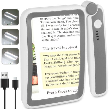 Tobegiga 6X Rechargeable Lighted Reading Magnifier