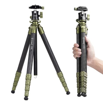 Cayer CH35 Carbon Fiber Travel Tripod with Ball Head, 53.6"