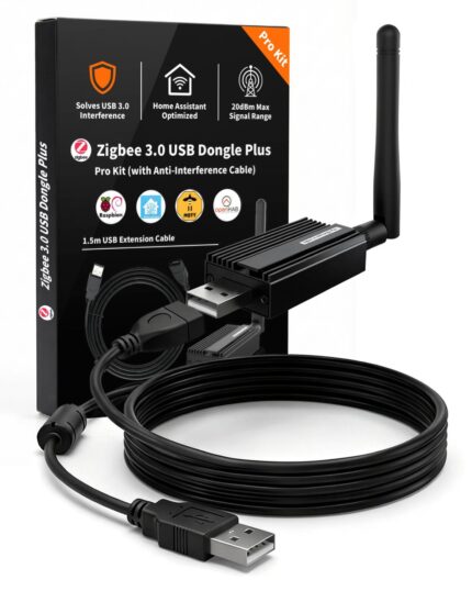 GooLinx Zigbee 3.0 USB Dongle Plus-E (ZBDongle-E) Kit with 1.5m Shielded Extension Cable |