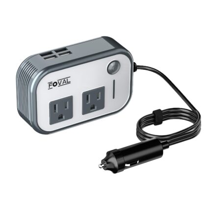 FOVAL 200W Car Power Inverter, 12V DC to 110V AC with 4 USB Ports