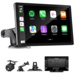 HAUXIY 9" Wireless Apple Carplay Screen for Car with OTA Update, Backup Camera