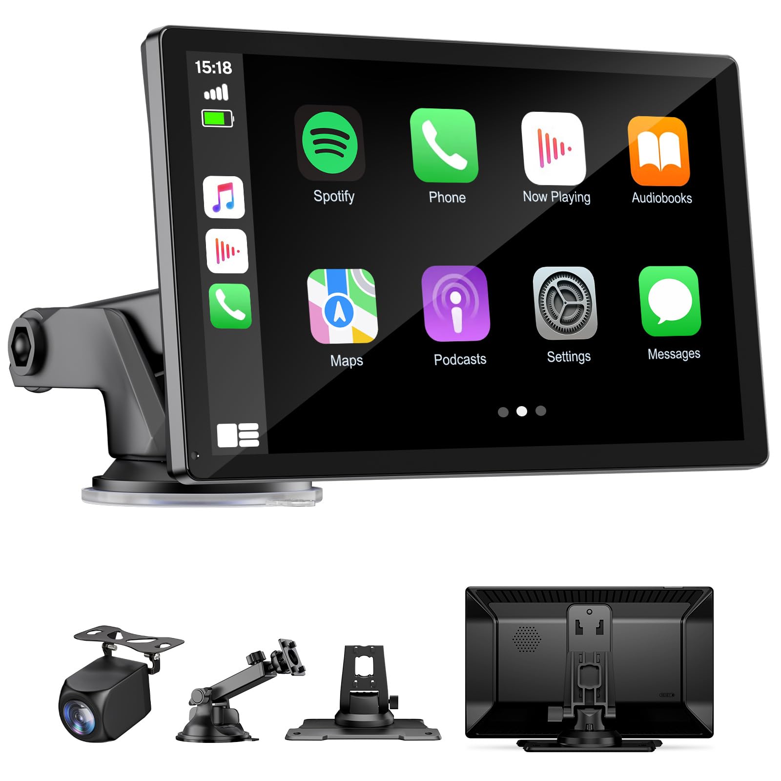 Version 1.0.0 HAUXIY 9" Wireless Apple Carplay Screen for Car with OTA Update, Backup Camera - Image 1