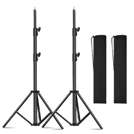 soonpho Heavy Duty Light Stand 9.2ft, Spring Cushioned (2-Pack)