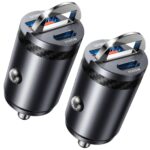 Estbuc 125W Fast Car Charger, Mini Flush Fit USB-C Car Adapter (2-Pack)