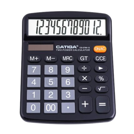 CATIGA 12 Digit Desk Calculator, Desktop Calculators with Large LCD Display & Big Buttons