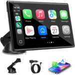YREVTM Carplay Screen for Car, 7 inch Wireless Carplay & Android Auto (Black)