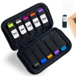JBOS USB Flash Drive Case, 10-Slot Thumb Drive Organizer, 20 Labels, Black