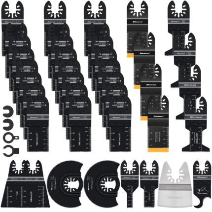 Bionso 40 PCS Oscillating Saw Blades, Premium Multitool Kit for Wood Metal Plastics, Tool