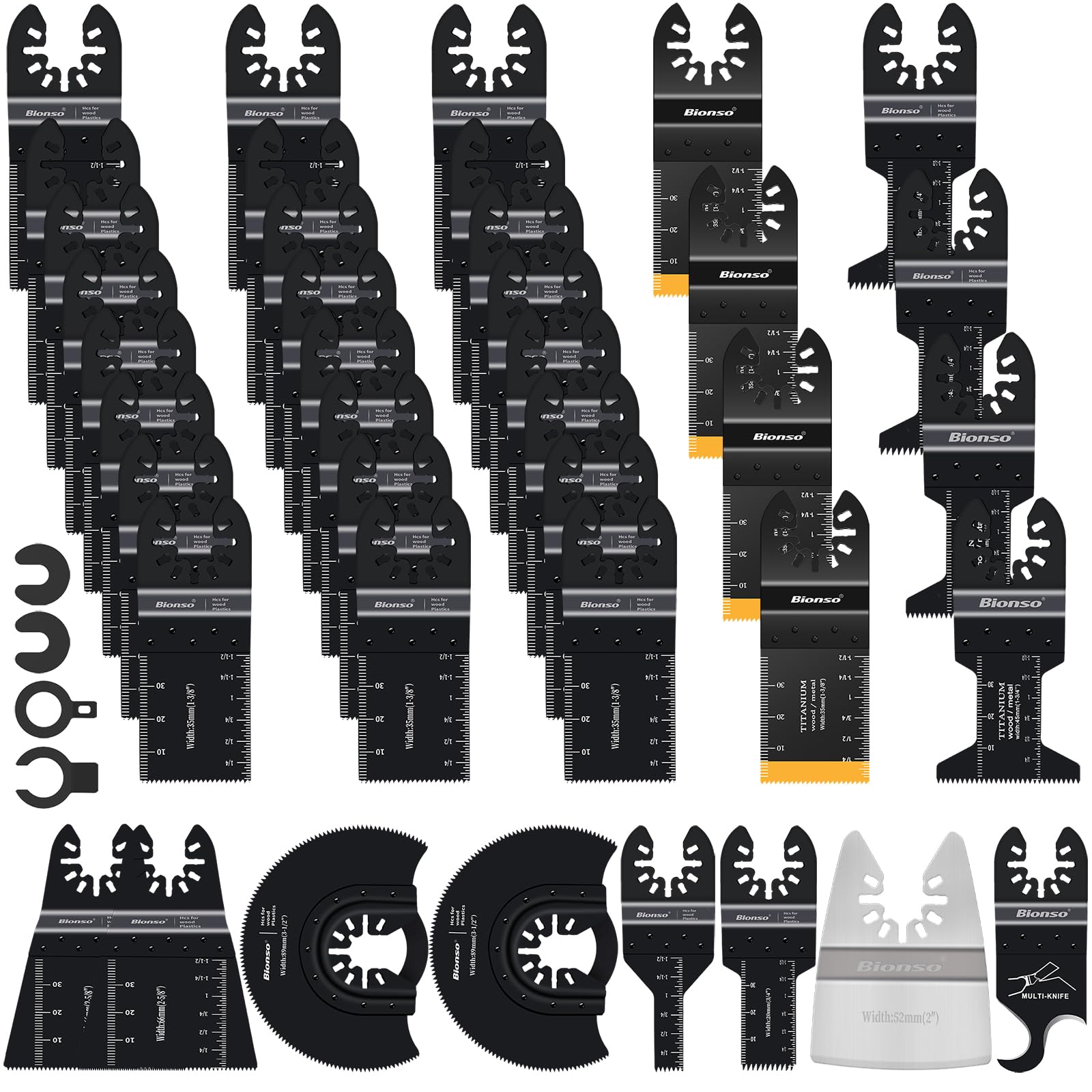 Version 1.0.0 Bionso 40 PCS Oscillating Saw Blades, Premium Multitool Kit for Wood Metal Plastics, Tool - Image 1